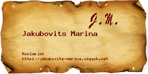 Jakubovits Marina névjegykártya